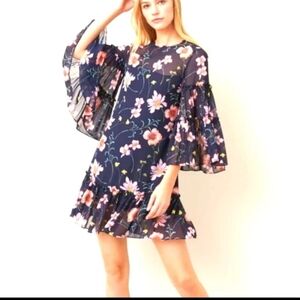 Eliza J Navy Blue Floral Print Dress. Size 14W